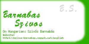 barnabas szivos business card